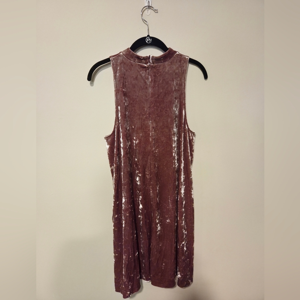 Cynthia Rowley Brown Sleeveless Crushed Velvet Dress in Warm Brown Size Medium - Picture 4 of 5